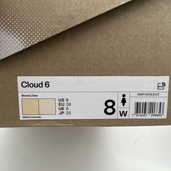 On Cloud 6 3WF10063107 Sneakers Women's Blonde Dew Running Shoes New Size 8 - Picture 9 of 9